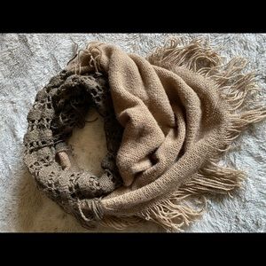 Two tone infinity scarf